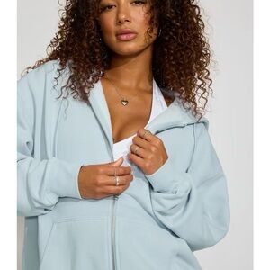 Garage Light Blue Zip-Up Hoodie